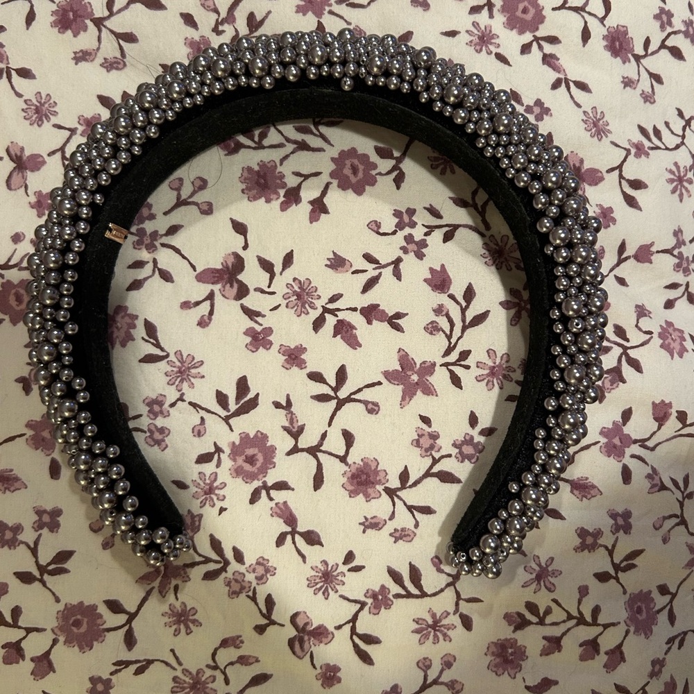Bauble Bar silver faux pearl headband